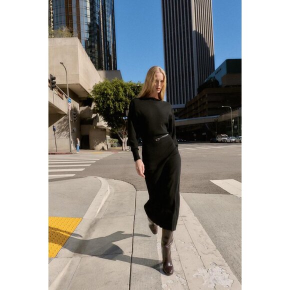 ZARA BELTED MIDI DRESS - Picture 2 of 10